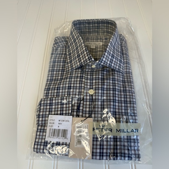 Peter Millar Crown Ease Tamerlane Sport Shirt Mens Plaid Button Medium NEW 1510